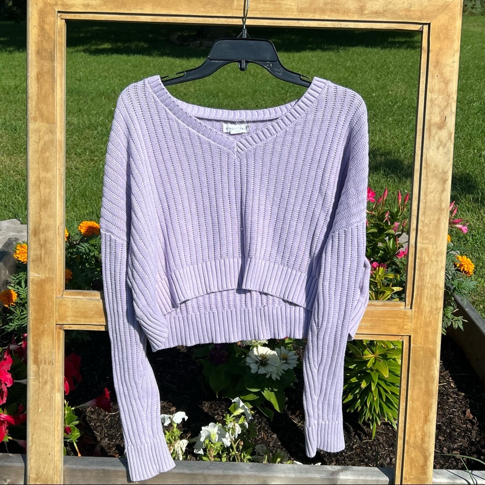 Aeropostale Purple Cropped Sweater